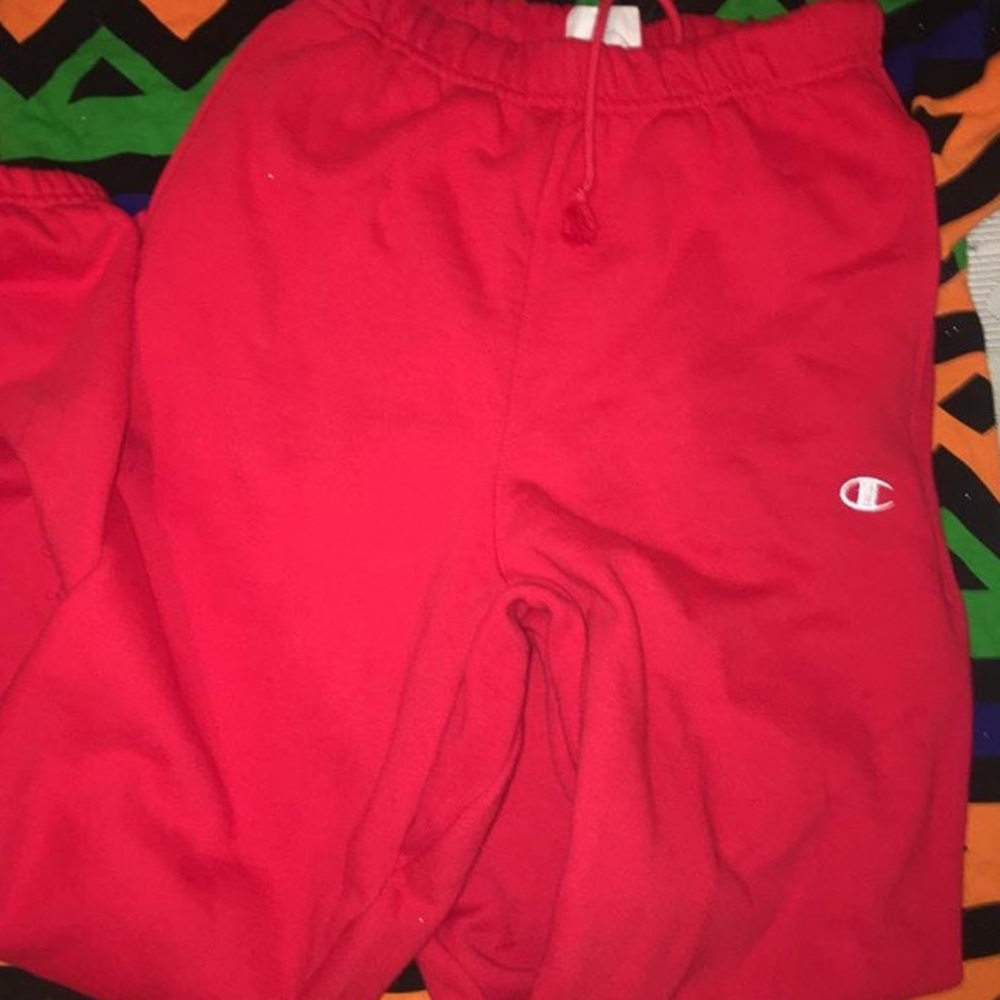 high wasted champion sweat pants.